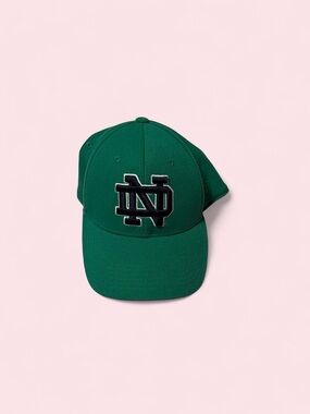 Source Unknown Green Baseball Cap with Blue Embroidered ND Logo